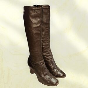 Women's Vintage Leather Brown Tall Boots By Joyce California Size 7.5M.